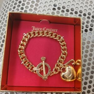 Juicy Couture Gold Bracelet with Heart Charm